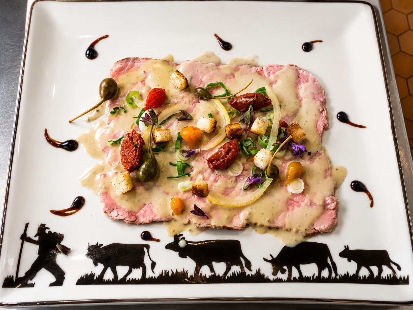 Carpaccio et condiments